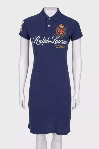 Polo dress with embroidered logo