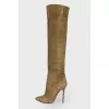 Suede boots with lacing on the side