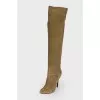 Suede boots with lacing on the side