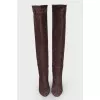 Suede dark brown boots