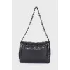Leather bag with a puffy texture