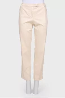 Beige straight cut pants