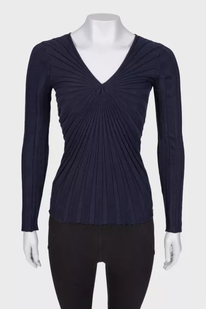 Blue top with folds