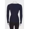 Blue top with folds