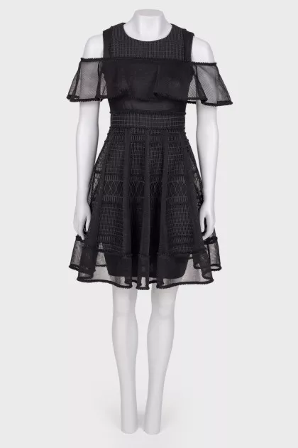 Dress with lace and ruffles