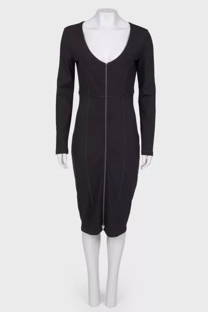 Dress with a zipper on the front