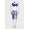 Dress with an abstract blue print