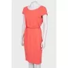 Coral dress with belt