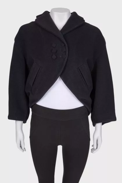 Shortened wool coat