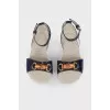 Children's sandals with bamboo accessory