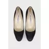 Suede black heels 