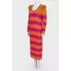 Striped dress with decorative shoulders
