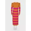 Striped dress with decorative shoulders