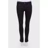 Black jeans with leather lapels