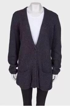 Dark blue cardigan with buttons