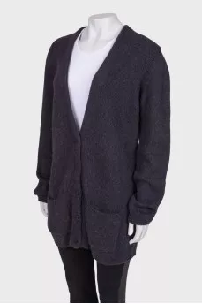Dark blue cardigan with buttons