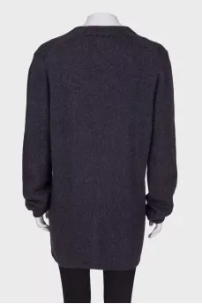 Dark blue cardigan with buttons