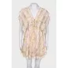 Dress with lace and brushes