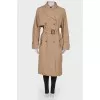 Double-breasted trench coat with a belt