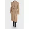 Double-breasted trench coat with a belt