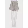 Checked pattern shorts with belt