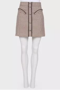 Skirt with fringe and buttons