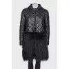 Combined down jacket with fur on the hem