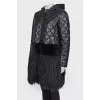 Combined down jacket with fur on the hem