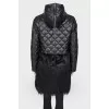 Combined down jacket with fur on the hem
