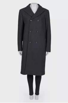 Double-breasted coat straight cut