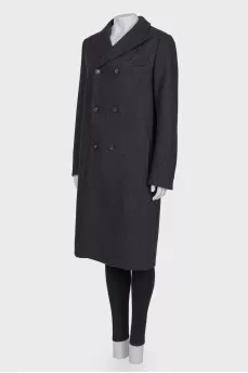 Double-breasted coat straight cut