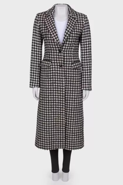 Houndstooth print coat