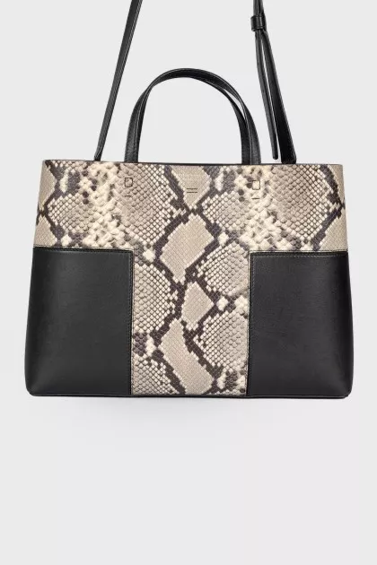 Two-Tone Snakeskin Tote bag