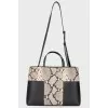 Two-Tone Snakeskin Tote bag