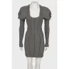 Woolen dress with decorative seams
