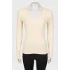 White cashmere sweater