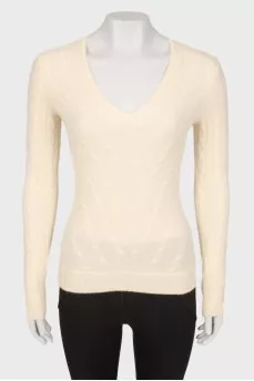 White cashmere sweater