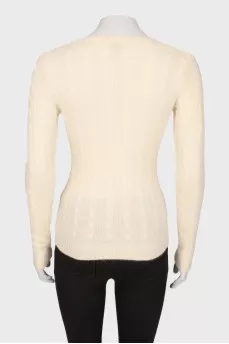 White cashmere sweater