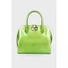 Light green bag with textured embossing