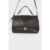 Leather bag with a lock with a key