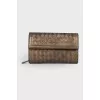 Wicker leather wallet