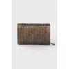 Wicker leather wallet