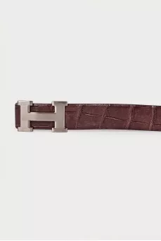 Crocodile leather belt