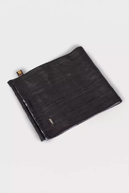 Textured leather scarf