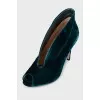Velour emerald shoes