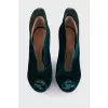 Velour emerald shoes