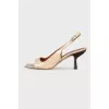 Beige heel sandals