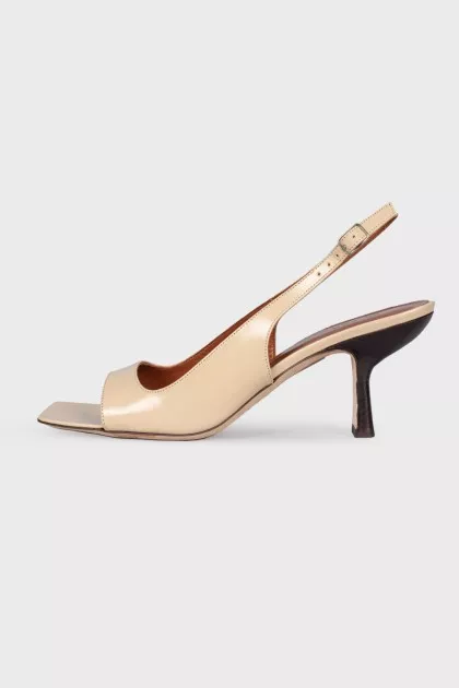 Beige heel sandals