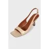 Beige heel sandals