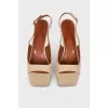 Beige heel sandals